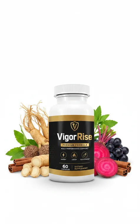 VigorRise Male Enhancement supplement bottle with natural ingredients